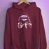 Pride Sloth Genderfluid Flag Sunglasses Hoodie - Maroon